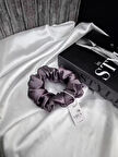 Çocuk Saten Toka / S - Tozlu Orkide – Tekli Lüks Lastik Model Scrunchie