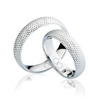 Harem Altın Beyaz Bombeli Altın Alyans 3503-2