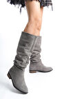 Unal Özer Kadın Körüklü Günlük Çizme UN001-0144/GRİ SÜET/36