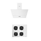 LUXELL 2 Lİ BEYAZ CAM SET (DAVLUMBAZ-ANKASTRE OCAK)