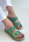 İces Yeşil Nubuk Terlik