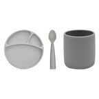 Oioi Porsiyon Tabak+Bardak+Nam Nam Kaşık 3'Lü Set