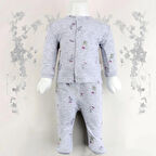 Sebi Bebe 2'li Güllü Raporlu Patikli Pijama Takımı 1110