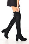 MLT0030-5400 KADIN GÜNLÜK DİZ ÜSTÜ STREÇ ÇİZME /SIYAH/38 