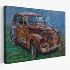 Paslı Eski Araba Dekoratif Duvar Tablosu-3531