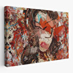 Çağdaş Sanat Kadın portresi Yağlıboya Görünüm Dekoratif Kanvas Duvar Tablosu-3534