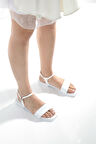 MİA028-3011 Hakiki Deri Kadın Günlük Konforlu BEYAZ Tatil Sandalet