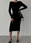 Sırtı İp Detaylı Triko Elbise