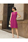 Atlas kumaş kısa elbise