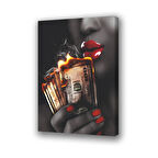 kadın kırmızı dudak baskılı kanvas duvar tablosu