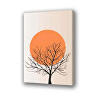 geometri kuru dallar güneş baskılı kanvas duvar tablosu