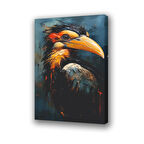 kuş koyu renkli baskılı kanvas duvar tablosu