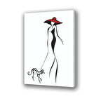 kadın çizim modacı baskılı kanvas duvar tablosu