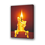 erimiş yanan mum baskılı kanvas duvar tablosu