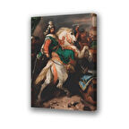 Eski zaman at üzerinde kılınçlı baskılı kanvas duvar tablosu