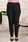 Gabardin Kumaş Siyah Büyük Beden Yan Lastikli Pantolon