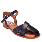 Dagoster DZA07-60216243 Siyah Günlük Ortopedik Deri Spor Kadın sandalet