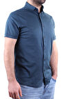 Twister 1853 Petrol Kısa Kol Günlük Pamuklu Erkek Gömlek