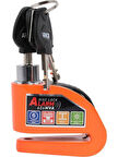 Armor Alarmlı Motorsiklet Disk Kilidi Çelik Gövde 606 Mva 6mm-Turuncu