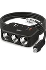 Araç Çakmak Uzatma Kablosu Çakmaklık Çoklayıcı USB,Type-C çıkışlı Hızlı şarj 12-24V/10A/120W 2 X1,5mm TTR Bakır 5Mt
