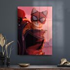 Decovetro Cam Tablo Örümcek Adam Kedi