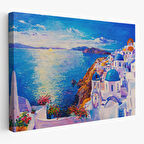 Mikanos Yunanistan Yağlıboya Görünüm Dekoratif Tablo -3572
