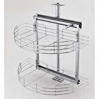 Çağdaş 1/2 Kör Köşe Raylı İkili Döner Sepet 36 cm