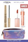 Loreal Telescopic Anında Uzun Kirpikler-Maybelline Işıltılı ve Dolgun Dudaklar 007 Amber Makyaj Seti