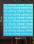 Kağıdı Kendinden Yapışkanlı 70X77cm 1 Adet Çoçuk Odası Salon Ofis Mavi Taş Tuğla 3D Duvar Nw05