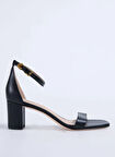Lauren Ralph Lauren Deri Siyah Kadın Topuklu Sandalet 802927949001