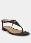 Lauren Ralph Lauren Siyah Kadın Deri Sandalet 802982881002
