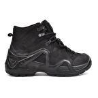 Scooter P 1492 Yuvarlak Burun Kısa Topuk Bağcıklı Su Geçirmez Outdoor Siyah Kar Botu Nubuk