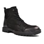 Marco Rossi 153 5313 Yuvarlak Burun Orta Topuk Fermuarlı Günlük Siyah Klasik Bot Nubuk