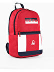 United Colors Of Benetton 04287 Çanta Kırmızı-Beyaz-Lacivert  Unisex Okul Çantası