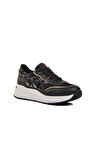 Ayakmod 7684 Siyah-Beyaz Bağcıklı Kadın Sneaker