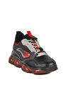 2054  F Siyah-Kırmızı Çocuk Mevsimlik Spor Ayakkabı