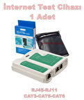 POWERMASTER Kablo Test Aleti RJ-45 RJ-12 RJ-11 Cat-6 (Web İnternet Kablosu Network Cable Tester)