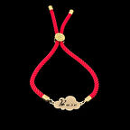 Buse İsmine Özel 14 Ayar Altın Plakalı İpek Örgülü Bulut Figürlü Hediye Bileklik-364isim-kırmızı