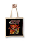 Dungeons And Dragons Dragon Slayer Beyaz Bez Çanta Uzun Saplı Alışveriş Çantası Plaj Çantası