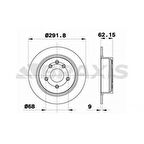 ARKA FREN DISK AYNASI DUZ NISSAN QASHQAI 07-12 JUKE 10-- 292X5 - BRAXIS AE0131