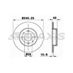 ON FREN DISK AYNASI TEMPRA TIPO PUNTO PANDA MAREA BRAVO FIAT 500 ALFA ROMEO 145 146 155 - BRAXIS AE0002