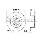 ARKA FREN DISK AYNASI 4 BIJON VECTRA B 1.6I 16V 1.7 TD 1.8I 16V 1995  - BRAXIS AE0321