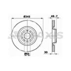 ON FREN DISK AYNASI GOLF V VI A3 LEON SUPERB PASSAT - CC SCIROCCO 03-16 - BRAXIS AD0989