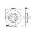 ARKA FREN DISK AYNASI A80 91-94 A4 00-04 A4 AVANT 01-04 A4 CABRIOLET SEAT EXEO 08- - BRAXIS AE0167