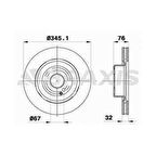 FREN DISKI ON S-CLASS W220 98-03 C215 99-06 - BRAXIS AD1094