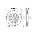 ON FREN DISK AYNASI NAVARA D40 2.5 DCI 2.5 DCI 4WD 3.0 DCI 3.0 DCI 05=- 17 INC JANT ICIN HAVA KAN - BRAXIS AE0277