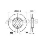 ON FREN DISK AYNASI HAVALI VOLVO  S60 00-10  S80 98-06 XC70 00- 07 V70 II  99-07 - BRAXIS AE0250