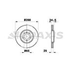 ON FREN AYNASI GOLF IV 97- BORA 99- POLO V 09- CADDY III - A1 10- A3 96- - CORDOBA 02- TOLEDO II 98- TOLEDO IV 12- IBIZA IV 01- IBIZA V 08- LEON 99- - FABIA OCTAVIA II 04- ROOMSTER 06- RAPID 12- HAVALI 288MM - BRAXIS AE0047