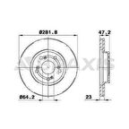 ON FREN DISKI AYNASI HAVALI CIVIC 2006 2012 CRV 2002 2006 CIVIC 1.6 2016 -- FC KASA 282X5 - BRAXIS AE0148