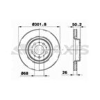 ON FREN DISK AYNASI HAVALI  S70 96- V70 C70 98- 850 91- - BRAXIS AE0400